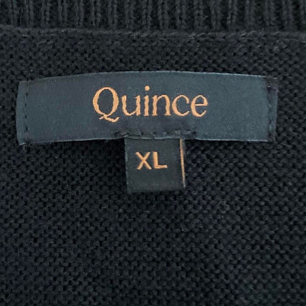 Quince Cotton Cashmere Link Stitch Dolman Sweater Black XL Minimalist - Picture 5 of 8